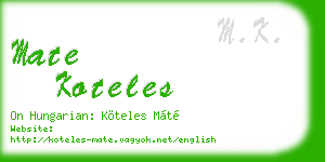 mate koteles business card