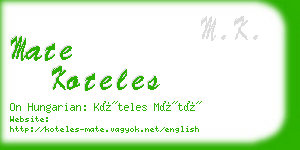 mate koteles business card